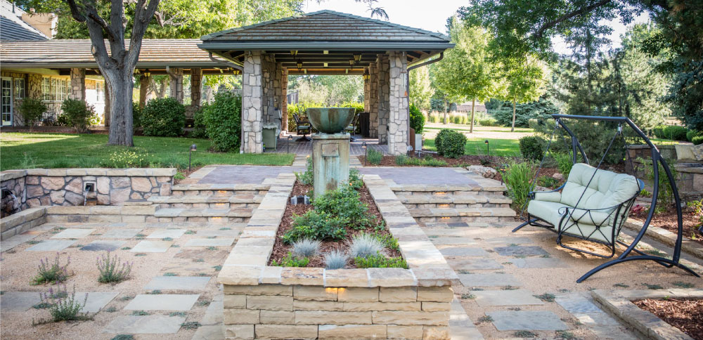 C&H Landscaping Gravel and Stone Patio Landscape Design