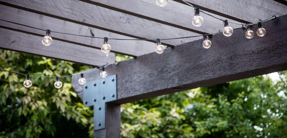 Custom Landscape Design Pergola and Lights